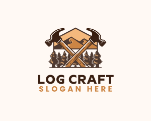 Hammer Carpentry Mountain logo design