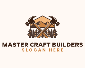 Hammer Carpentry Mountain logo design