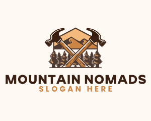 Hammer Carpentry Mountain logo design