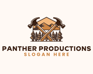 Hammer Carpentry Mountain logo design