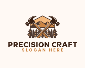 Hammer Carpentry Mountain logo design