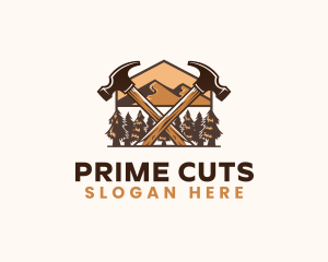 Hammer Carpentry Mountain logo design