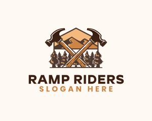 Hammer Carpentry Mountain logo design