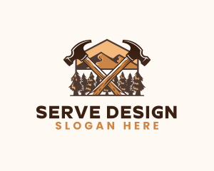 Hammer Carpentry Mountain logo design