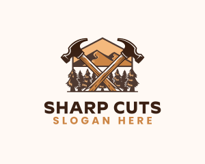 Hammer Carpentry Mountain logo design