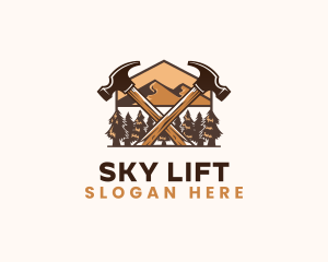 Hammer Carpentry Mountain logo design