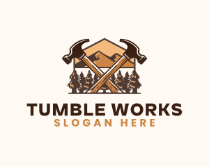 Hammer Carpentry Mountain logo design