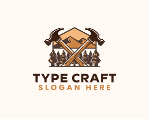 Hammer Carpentry Mountain logo design