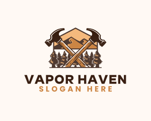 Hammer Carpentry Mountain logo design