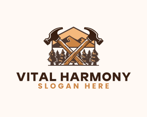 Hammer Carpentry Mountain logo design