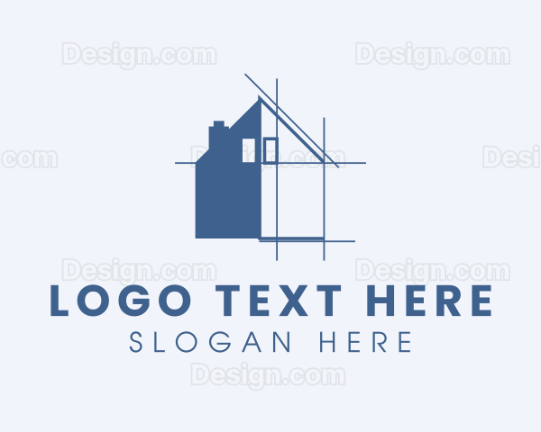 House Architect Blueprint Logo