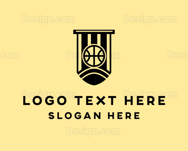 Basketball Sports Flag Logo