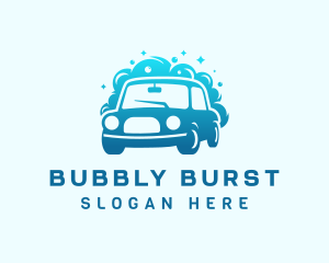 Gradient Car Wash Bubbles logo design