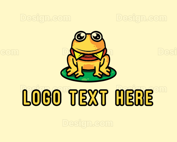 Cute Frog Burger Logo