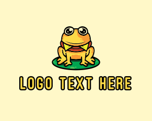 Cute Frog Burger Logo