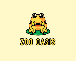 Cute Frog Burger logo design