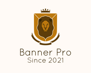 Royal Lion Shield Banner logo design