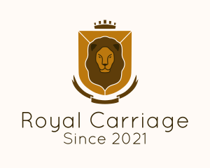 Royal Lion Shield Banner logo design