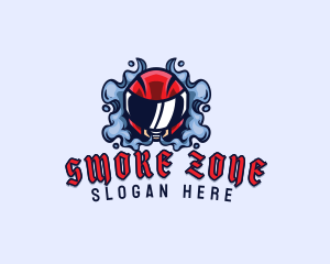 Motorcycle Helmet Smoke logo design