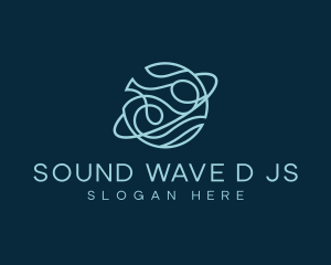 Wave Lines Planet logo design