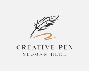 Quill Writing Pen logo design