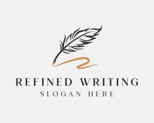 Quill Writing Pen logo design