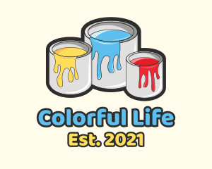 Color Paint Bucket logo design