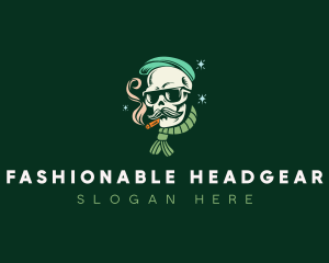 Fashionable Vaper Skull logo design