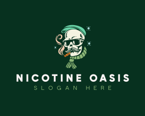 Fashionable Vaper Skull logo design