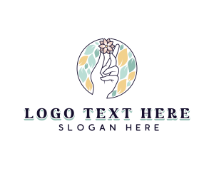 Flower Floral Hand logo