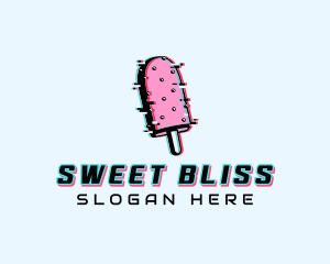 Cyber Popsicle Glitch logo design