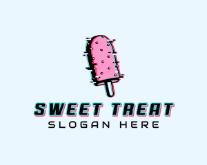 Cyber Popsicle Glitch logo design