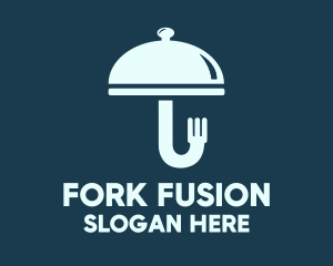 Cloche Fork Umbrella logo design