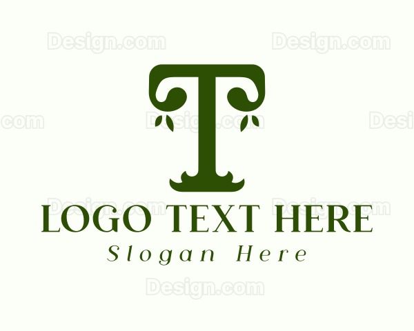 Garden Pillar Letter T Logo