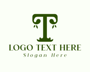 Garden Pillar Letter T logo