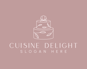 Flower Cake Dessert logo design