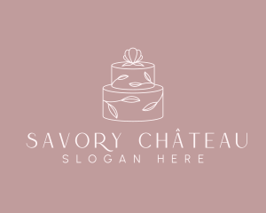 Flower Cake Dessert logo design