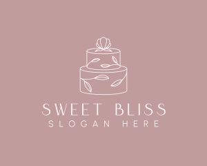 Flower Cake Dessert logo design