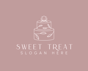 Flower Cake Dessert logo design