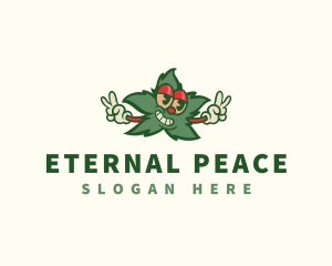 Organic Cannabis Peace logo design