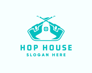 House Residence Pressure Wash logo design