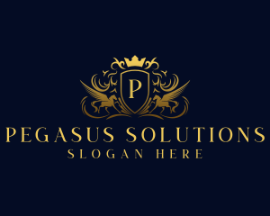 Pegasus Luxury Shield logo design