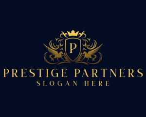 Pegasus Luxury Shield logo design