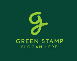 Green Cursive Loop Letter G logo design