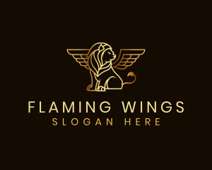 Lion Griffin Wings logo design