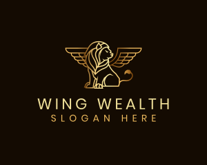 Lion Griffin Wings logo design