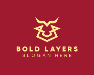 Geometric Bull Lines logo design