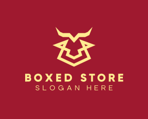 Geometric Bull Lines logo design