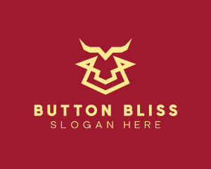 Geometric Bull Lines logo design