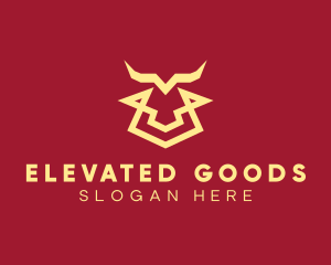 Geometric Bull Lines logo design